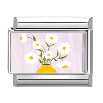 Margarétás charm - Virágmintás motívummal