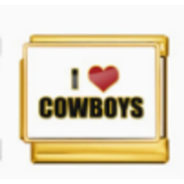 I ❤️ Cowboys Italian Charm – Arany