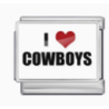 I ❤️ Cowboys Italian Charm – Ezüst