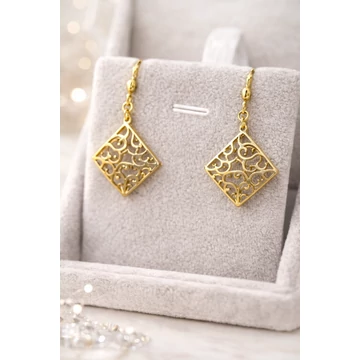 Kapcsos Arany Fülbevaló - Kocka