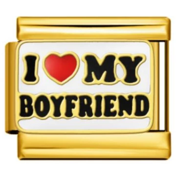 I Love My Boyfriend Italian Charm – Arany