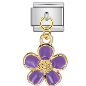 Lila virág függős Italian Charm