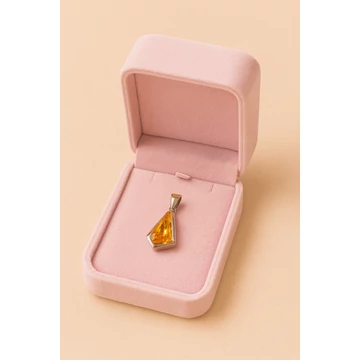 Ezüst Medál Narancsszínű Kővel