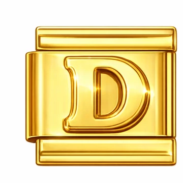 D betűs Italian Charm – Arany