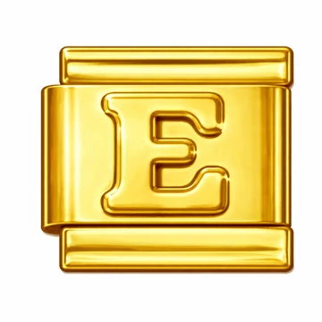 E betűs Italian Charm – Arany