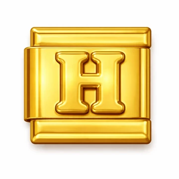 H betűs Italian Charm – Arany
