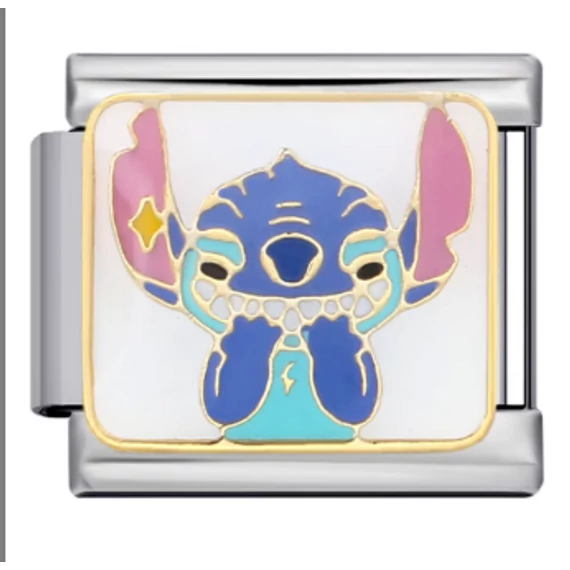 Stitch olasz charm – mosolygó arc