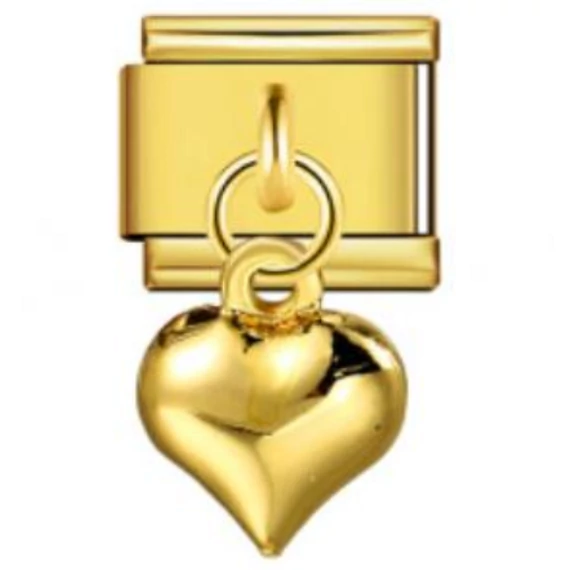 Arany szív medálos Italian Charm – Arany alap