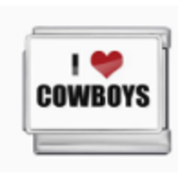 I ❤️ Cowboys Italian Charm – Ezüst