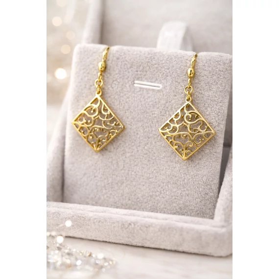 Kapcsos Arany Fülbevaló - Kocka