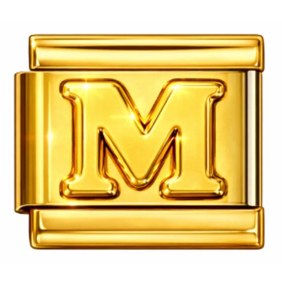 M betűs Italian Charm – Arany