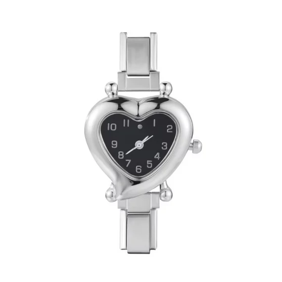 Astoria gold szív órafej – ezüst fekete számlap