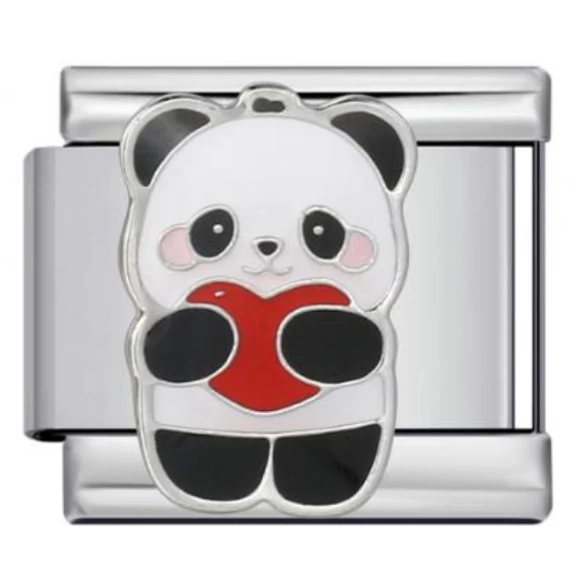 Panda szívvel Italian Charm