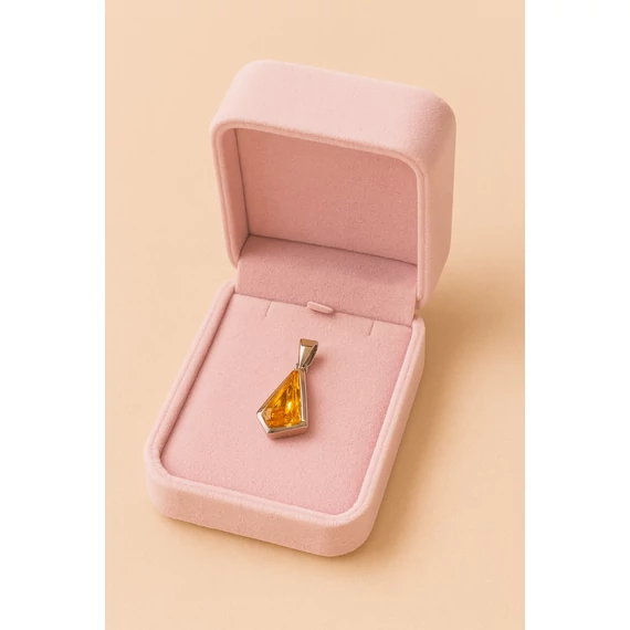 Ezüst Medál Narancsszínű Kővel