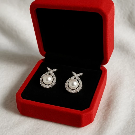 Tenyésztett Gyöngy - Ezüst Fülbevaló