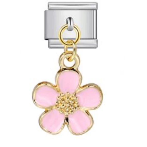 Rózsaszín virág függős Italian Charm