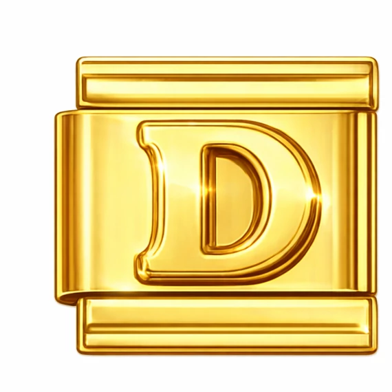 D betűs Italian Charm – Arany