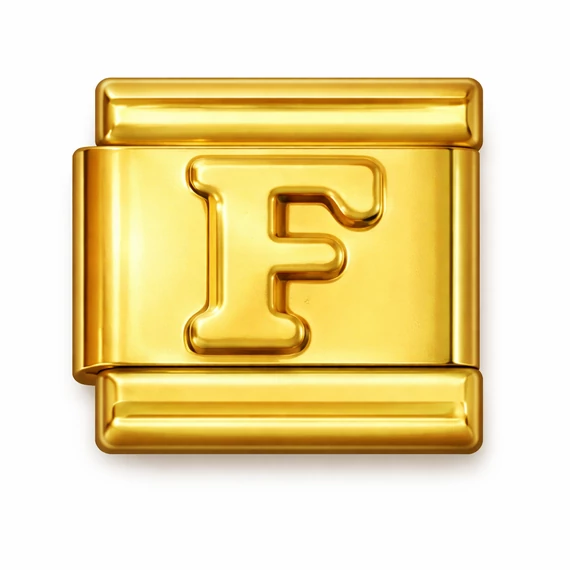 F betűs Italian Charm – Arany