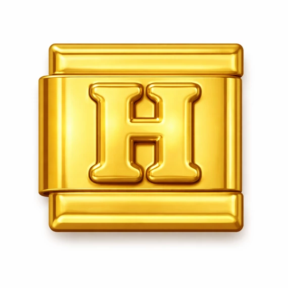 H betűs Italian Charm – Arany